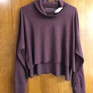NWT American Eagle cropped cowlneck top